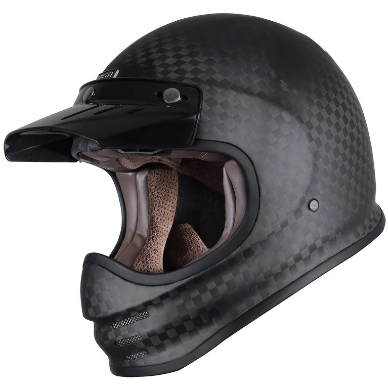 Sconto Casco Moto in Carbonio Off-Road Vintage Just1 J-STORM Solid Carbon