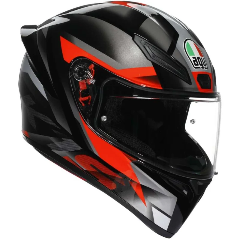 Pagamento Sicuro Casco Moto Integrale AgvK1 SFASTLAP Nero Grigio Rosso