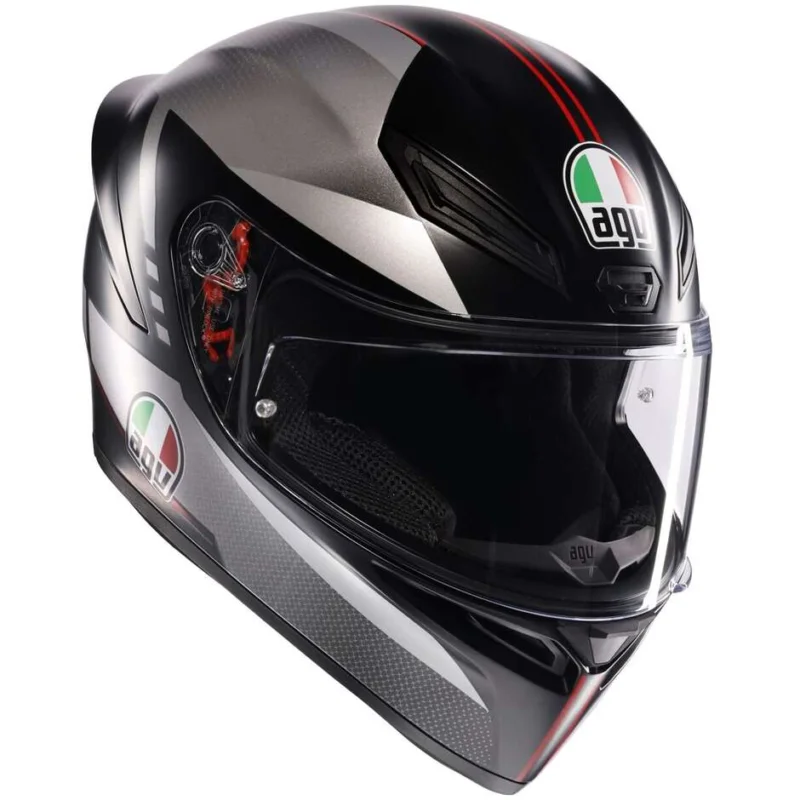 Casco Moto Integrale AGV K1 S LAP Opaco Nero Grigio Rosso Prezzo Ridotto