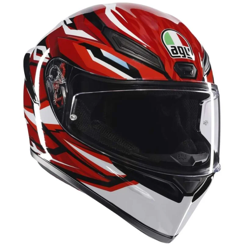 Consegna Rapida Casco Moto Integrale Agv K1 S LION Nero Rosso Bianco