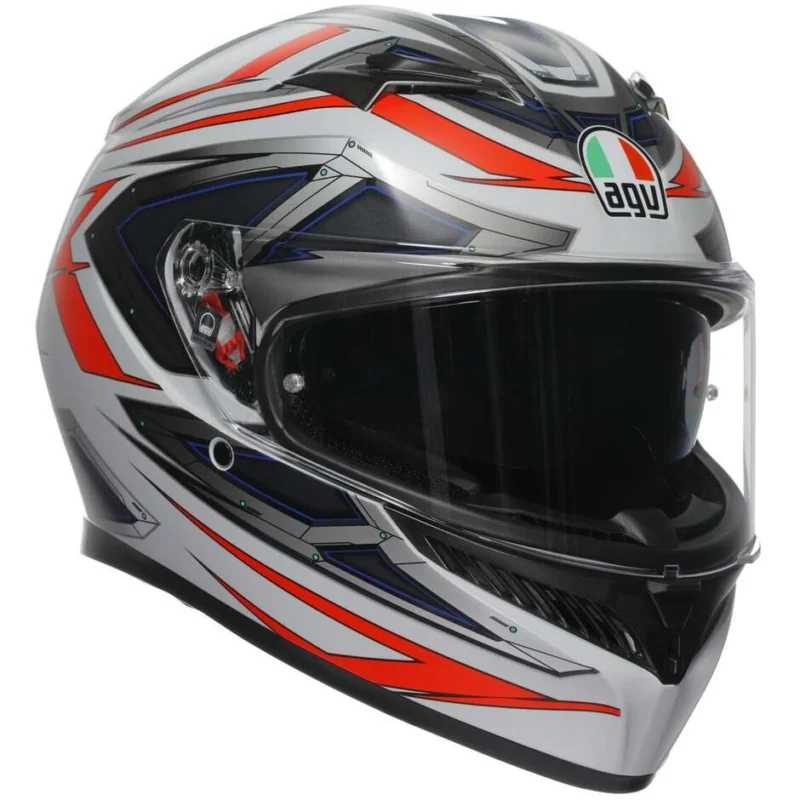 Casco Moto Integrale AgvK3SPACE Opaco Bianco Rosso Fluo Must-Have