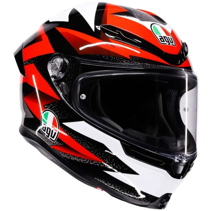 Casco Moto Integrale AGV K6 S BRAVEN Nero Rosso Bianco Di Tendenza