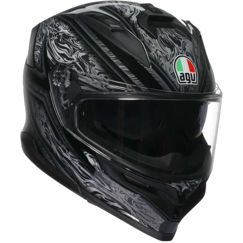 Nuova Collezione Casco Moto Integrale Agv K7 DAMASCUS Nero Silver