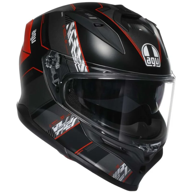 Casco Moto Integrale Agv K7 KYBER Opaco Nero Rosso Non Perdere