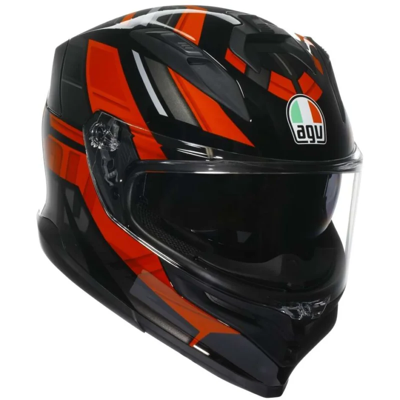Casco Moto Integrale Agv K7 TAURAX Nero Rosso Spedizione Gratuita
