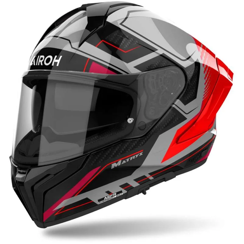 Quantità Limitata Casco Moto Integrale Airoh MATRYX ROCKET Rosso Lucido