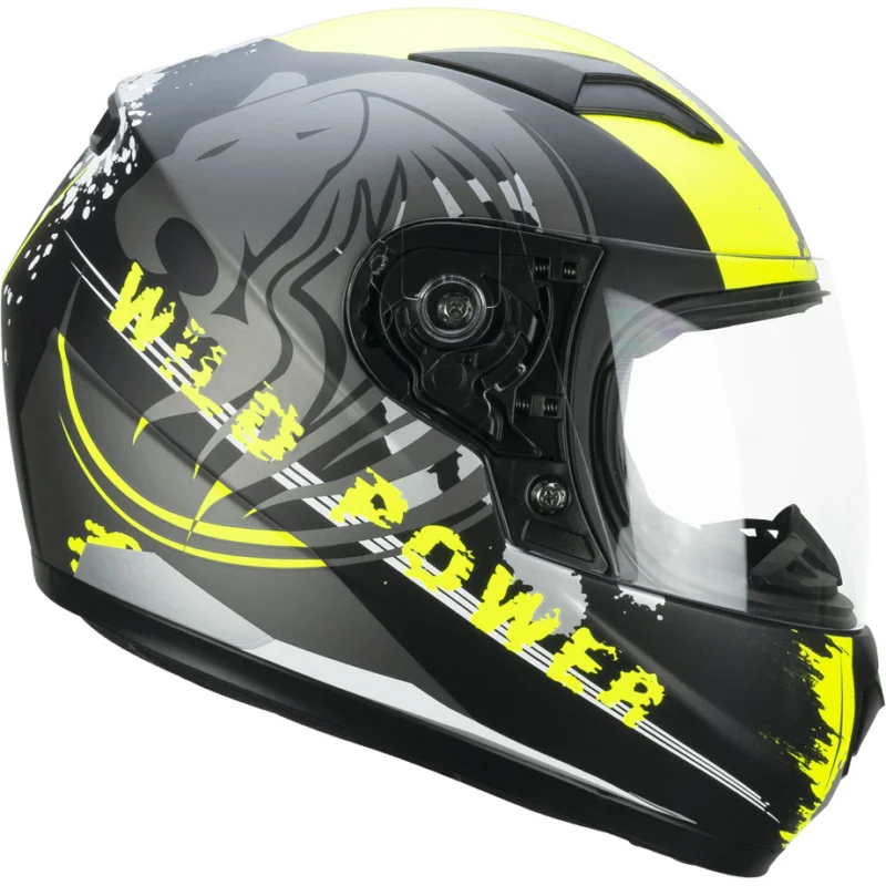 Occasione Imperdibile Casco Moto Integrale Bambino CGM 265g LUCKY WILD Nero Giallo Fluo Opaco