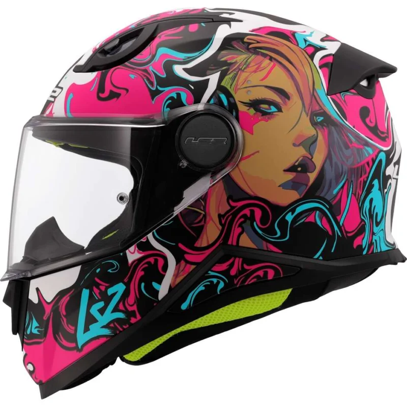 Casco Moto Integrale Bambino LS2 FF812 KID CYBERG Porpora Cyan Solo Oggi