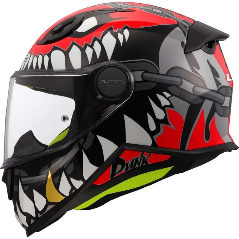 Spedito Oggi Casco Moto Integrale Bambino LS2 FF812 KID PUNK Grigio Rosso