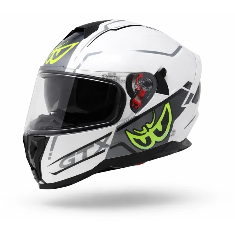 Casco Moto Integrale Berik Doppia Visiera FF869 GTX Bianco Giallo Silver Vendita Finale
