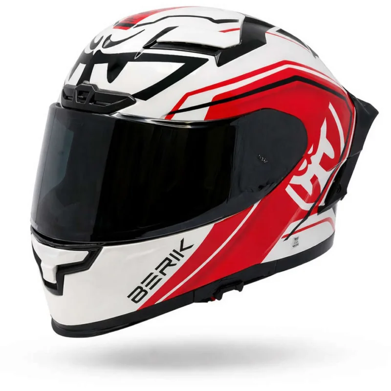 Casco Moto Integrale Berik FF871 Racing Nero Rosso Prezzo Di Fabbrica