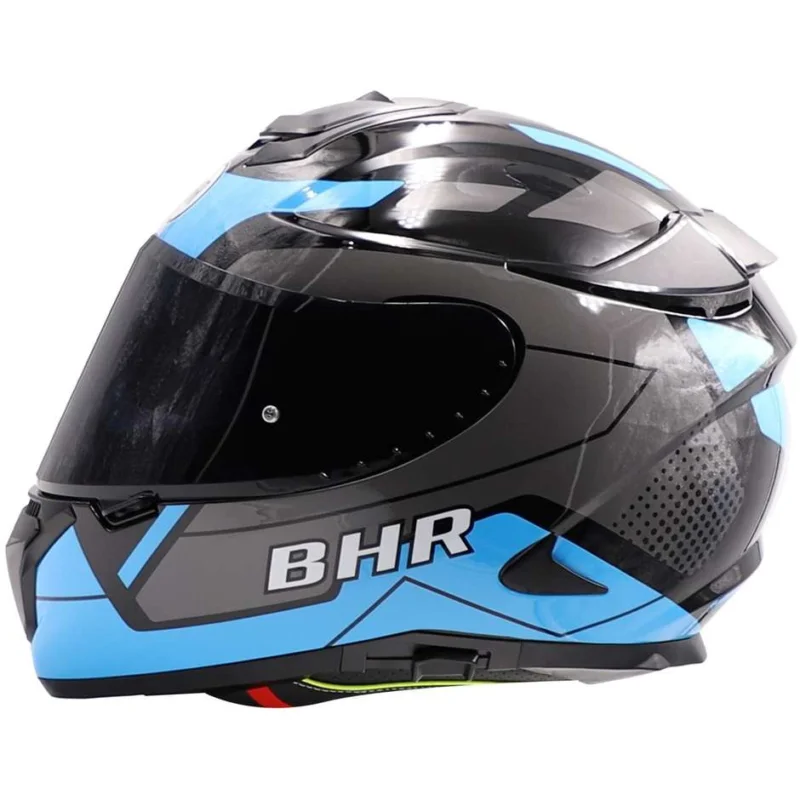Saldi Casco Moto Integrale Bhr 813 Doppia Visiera Line Blu