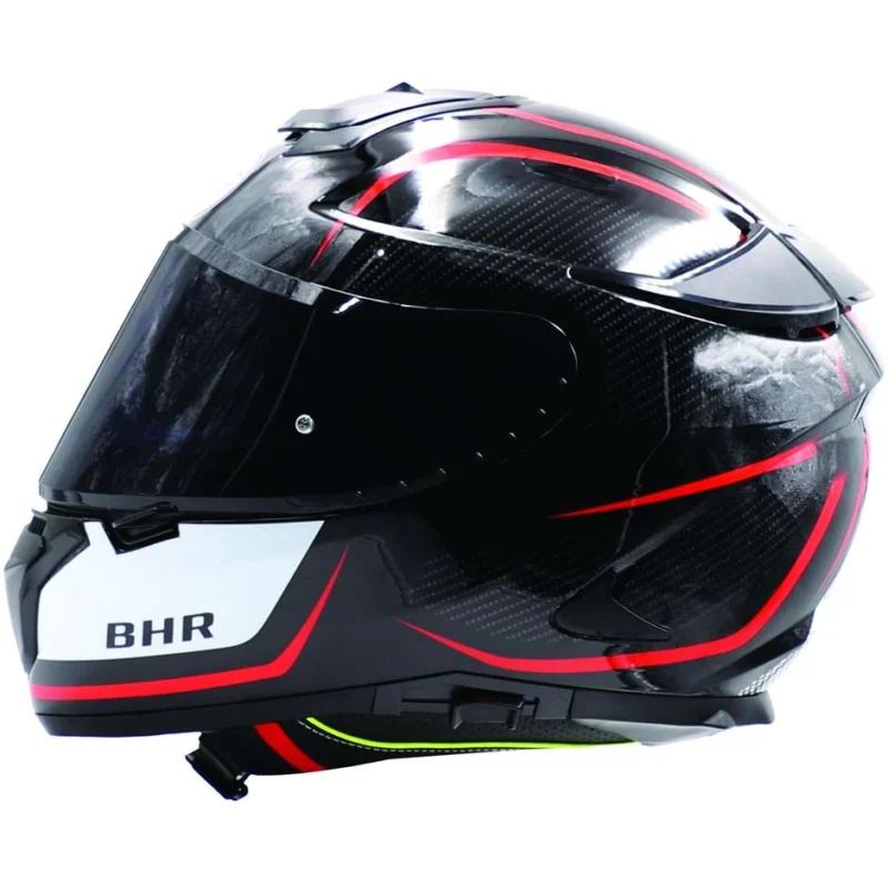 Esclusivo Casco Moto Integrale Bhr 813 Doppia Visiera Line Rosso