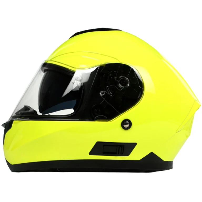Vendita Finale Casco Moto Integrale BHR 814 Doppia Visiera Monocolore Giallo Fluo
