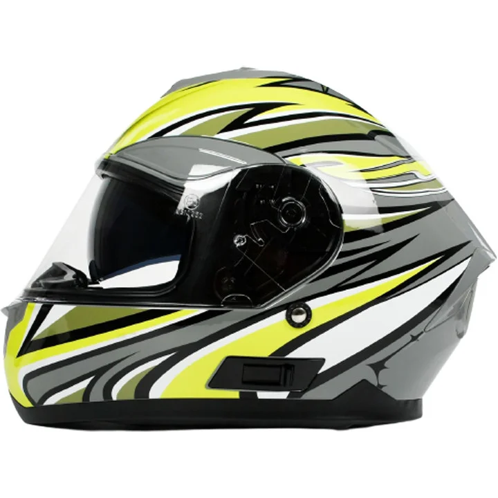 Professionale Casco Moto Integrale BHR 814 Doppia Visiera Multi Wind Rose Grey