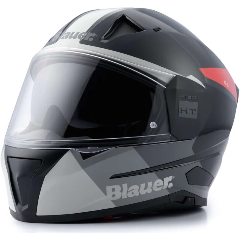 Nuovo Arrivo Casco moto Integrale Blauer NF01 Naca Doppia Visiera Grafica B Rosso Nero