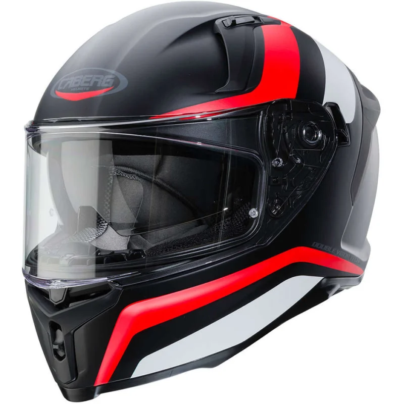Casco Moto Integrale Caberg AVALON BLAST Nero Opaco Bianco Rosso Fluo Ordina Subito