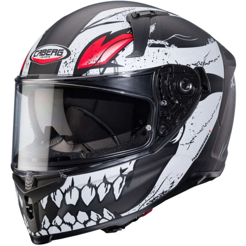 Casco Moto Integrale Caberg AVALON X PUNK Opaco Grigio Bianco Rosso Esclusivo