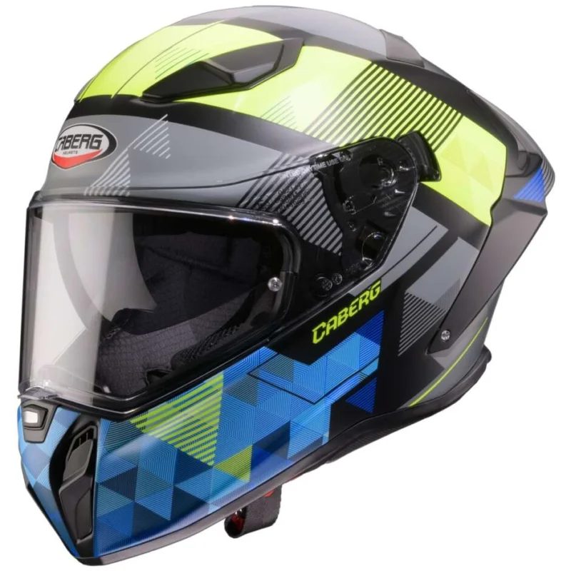 Ultimissimo Modello Casco Moto Integrale Caberg DRIFT EVO 2 PRISM Nero Opaco Giallo Fluo Blu