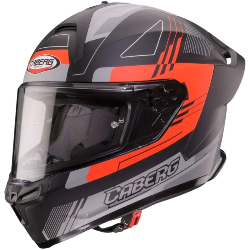 Occasione Imperdibile Casco Moto Integrale Caberg ROXTER COLT Nero Opaco Rosso Fluo Grigio