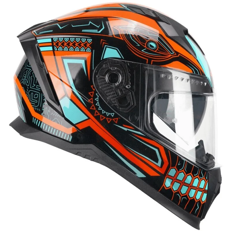 Casco Moto Integrale CGM311M BLAST MAYA Nero Arancione Azzurro Popolare