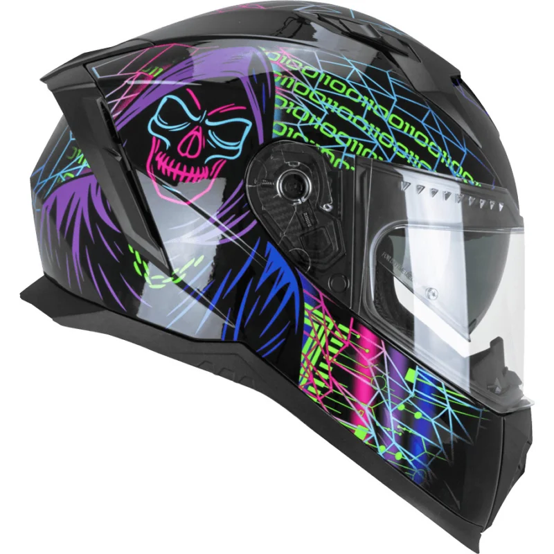 Casco Moto Integrale CGM 311T BLAST TECH Nero Viola Verde fluo Spedizione Gratuita