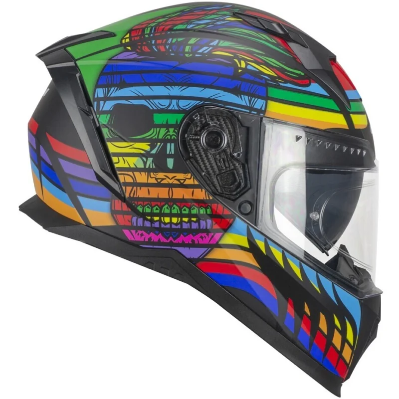 Casco Moto Integrale CGM 311X BLAST SKULL Nero Blu Rosso opaco Novità