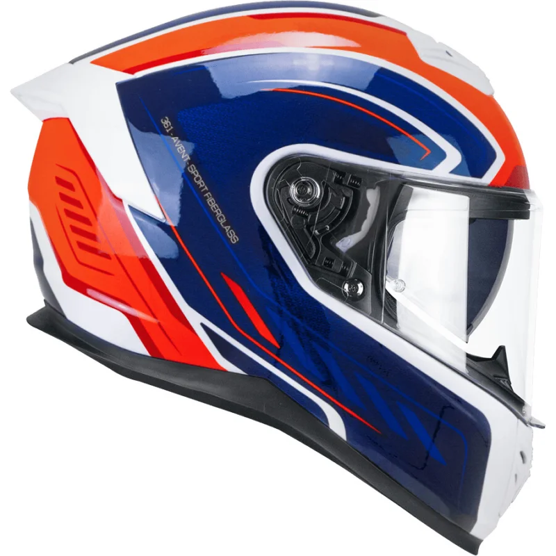 Casco Moto Integrale CGM 361S AVENT FIBRA RACE Bianco Blu Rosso fluo Prezzo Scontato