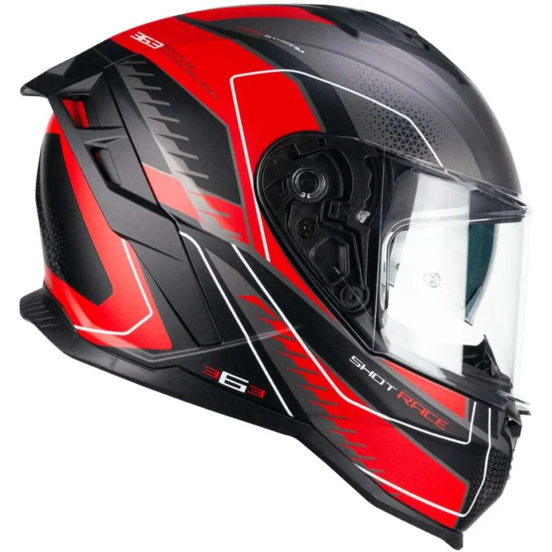 Casco Moto Integrale CGM 363G SHOT RACE Antracite Rosso opaco Super Prezzo