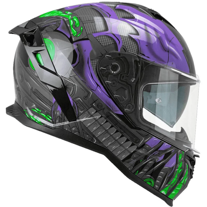 Casco Moto Integrale Cgm 363 SHOT Villain Nero Viola Nuova Collezione