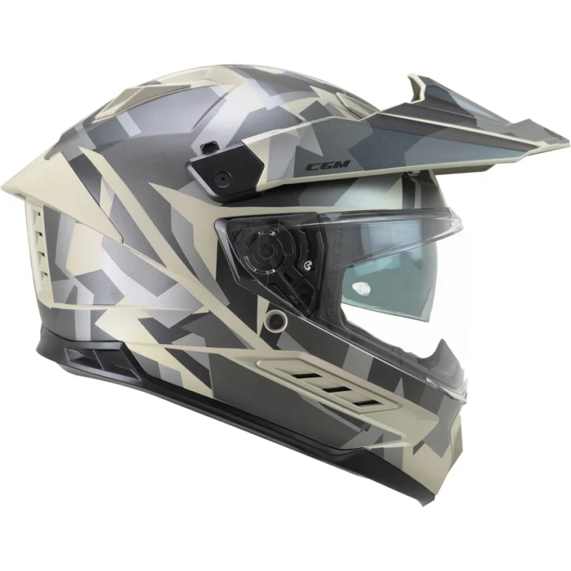 Casco Moto Integrale CGM 366R DUAL DIRT Nero Beige opaco Pagamento Sicuro