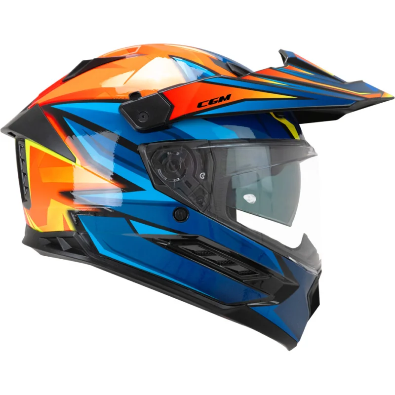 Casco Moto Integrale CGM 366X DUAL BEAT Blu Arancione Giallo fluo Ordina Subito