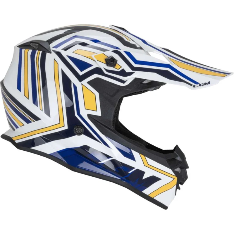 Casco Moto Integrale CGM 367G MUD-X FURY Bianco Blu Giallo Offerta