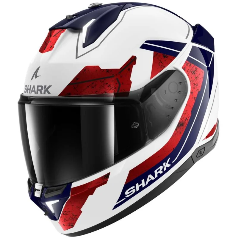 Casco Moto Integrale Con Led Shark SKWAL i3 RHAD Bianco Cromo Rosso Compra Online
