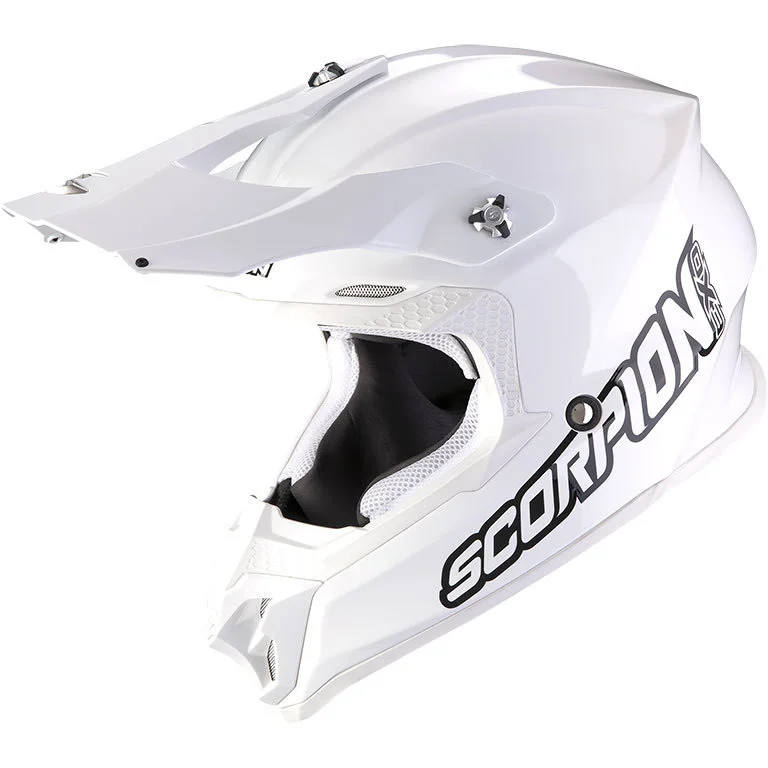 Vendita Finale Casco Moto Integrale Cross Enduro Scorpion VX-16 EVO AIR SOLID Bianco Bianco