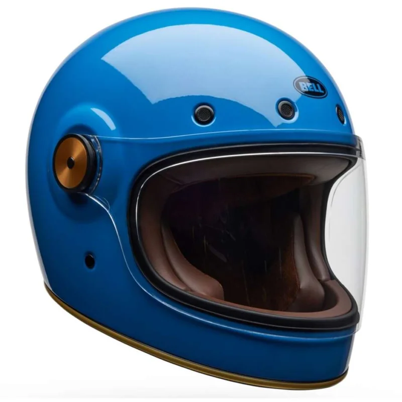 Economico Casco Moto Integrale Custom Bell BULLITT GT Blu Vintage