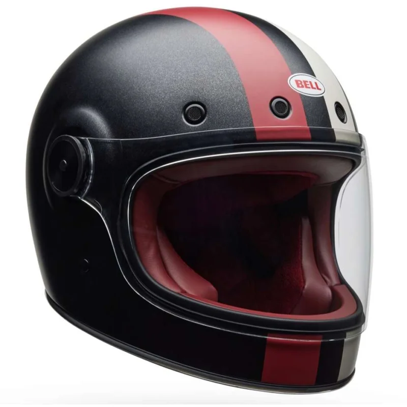 Novità Casco Moto Integrale Custom Bell BULLITT GT COMMAND Nero Bianco Opaco