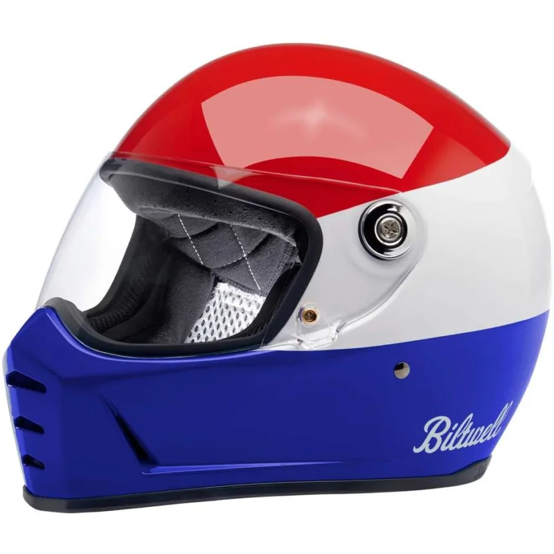Casco Moto Integrale Custom Biltwell Lane Splitter PODIUM Rosso Bianco Blu Acquista Ora