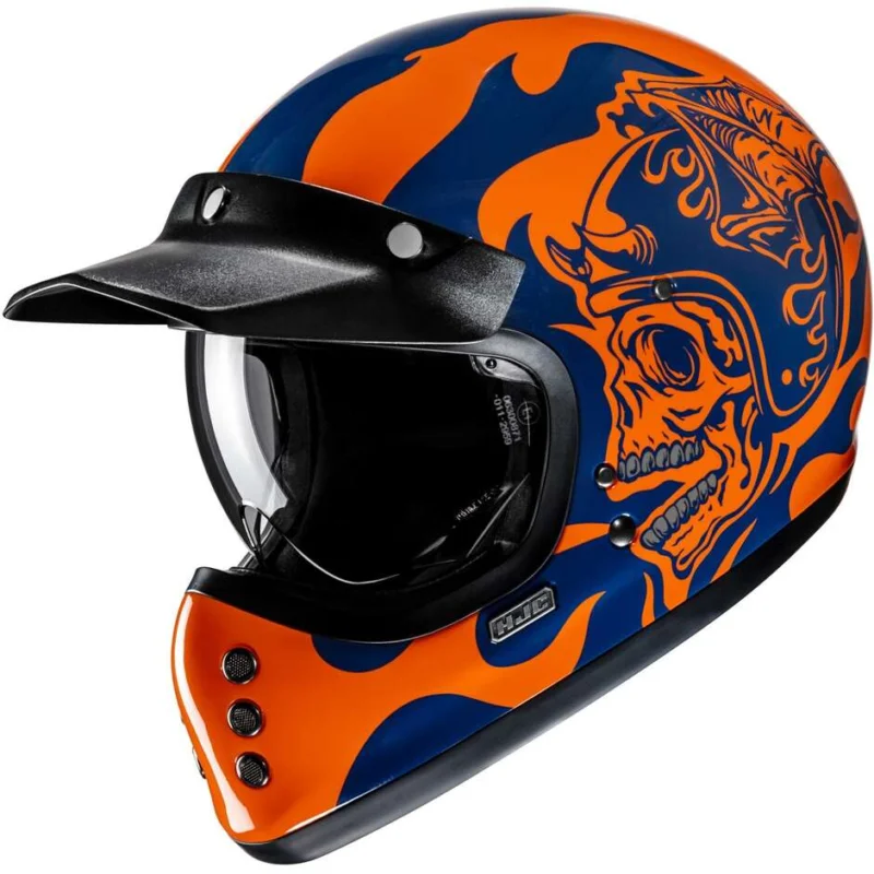 Casco Moto Integrale Custom In Fibra Hjc V60 FLAME MC27 Miglior Prezzo