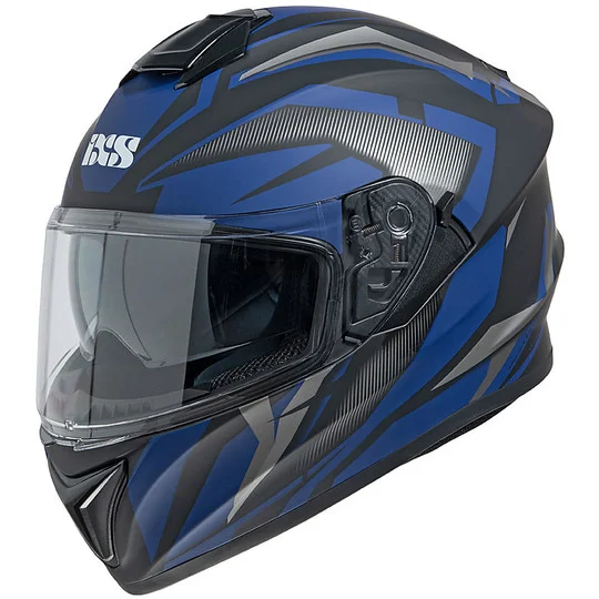 Nuovo Arrivo Casco Moto Integrale Doppia Visiera Ixs 216 2.1 Nero Opaco Blu