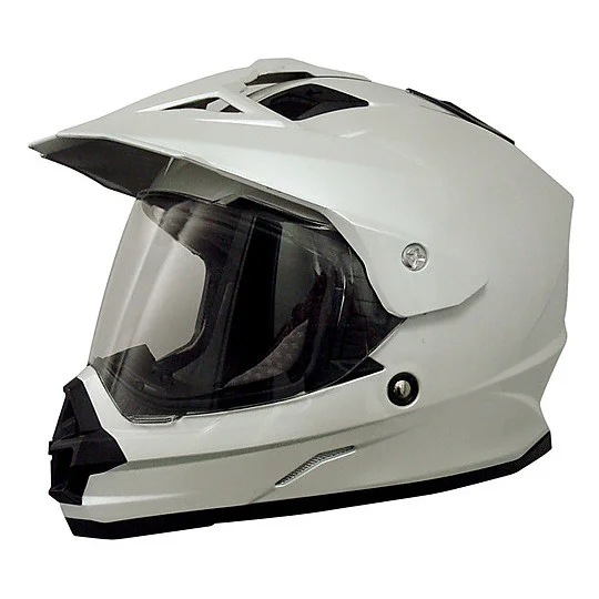 Nuova Collezione Casco Moto Integrale Dual Sport Afx FX-39DS Mono Bianco Perlato