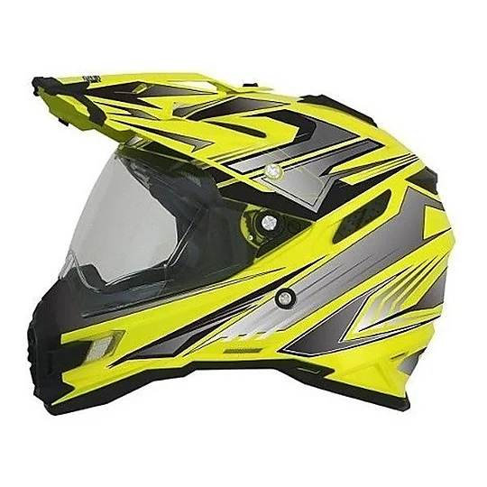 Must-Have Casco Moto Integrale Dual Sport Afx FX-41DS Colorazione Giallo Alta visibilità