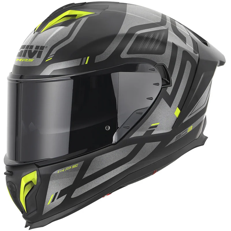 Casco Moto Integrale Givi 50.3 QUASAR Nero Titanio Giallo Pagamento Sicuro