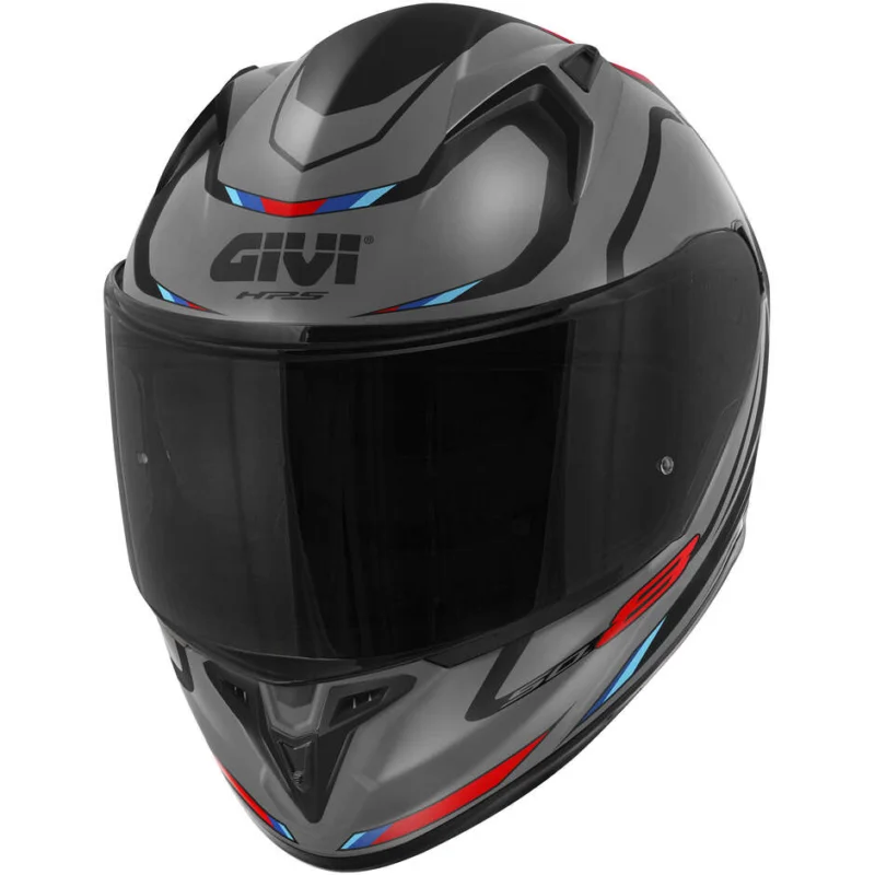 Casco Moto Integrale Givi 50.8F MACH1 Grigio Opaco Nero Rosso Soddisfatti O Rimborsati