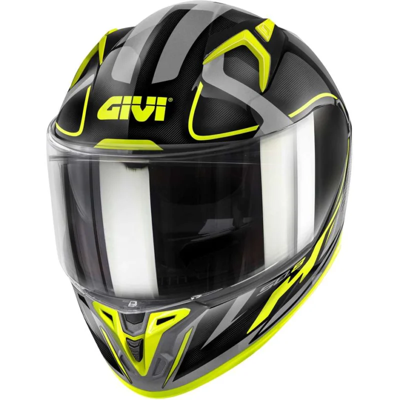 Casco Moto Integrale Givi 50.8 RACER Nero Titanio Giallo Fluo Di Tendenza