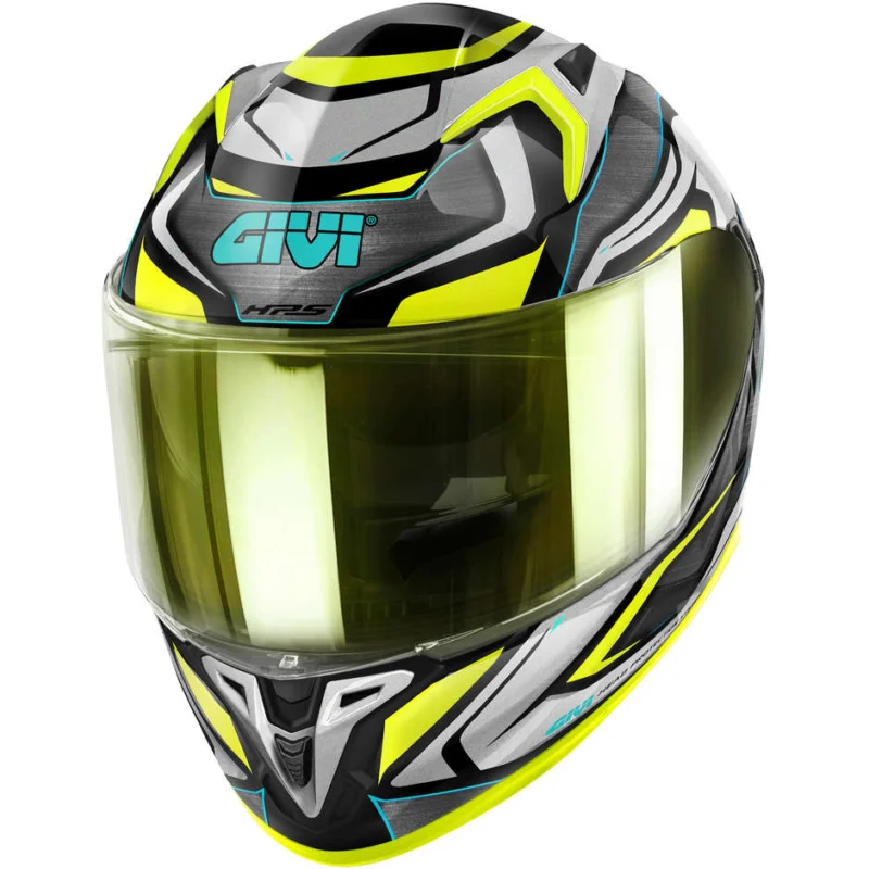 Casco Moto Integrale Givi 50.9 ATOMIC Nero Argento Giallo Fluo Promozione Esclusiva