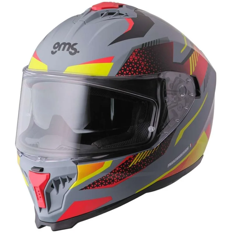 Solo Oggi Casco Moto Integrale GMS Gelero grigio opaco giallo blu