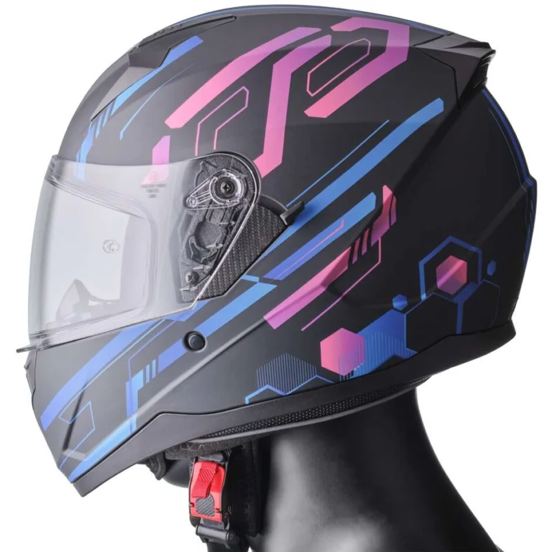 Casco Moto Integrale Gms Hexago Graphic Blu Viola Offerta Del Giorno