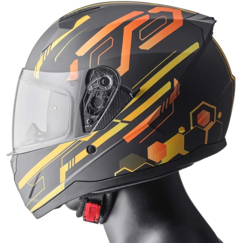 Più Venduto Casco Moto Integrale Gms Hexago Graphic Giallo Arancio