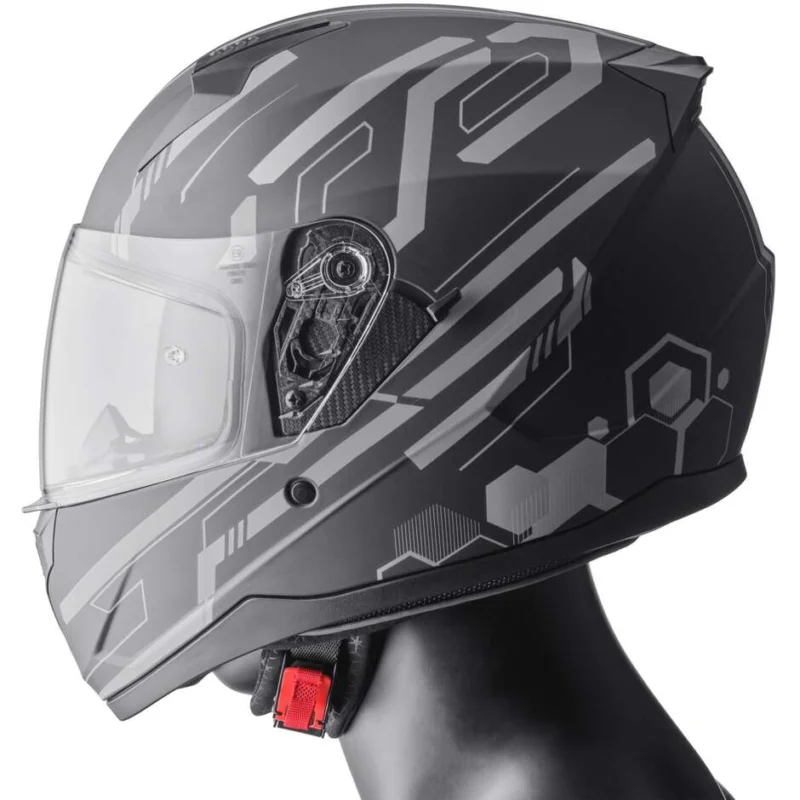 Spedizione Gratuita Casco Moto Integrale Gms Hexago Graphic Grigio